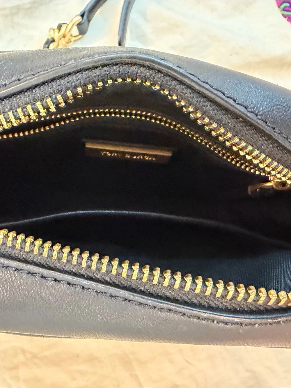 Tory Burch Black Quilted Leather Chain Strap Crossbody